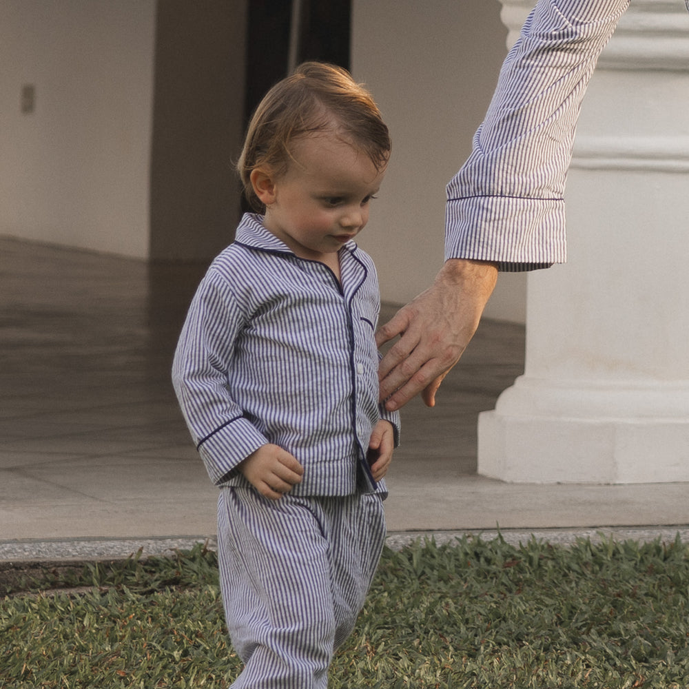 The Parlour Kids Pajama Set in Navy