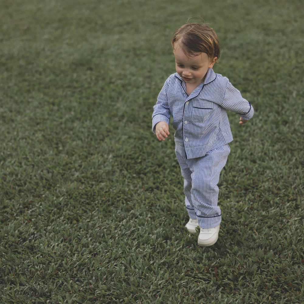 The Parlour Kids Pajama Set in Navy