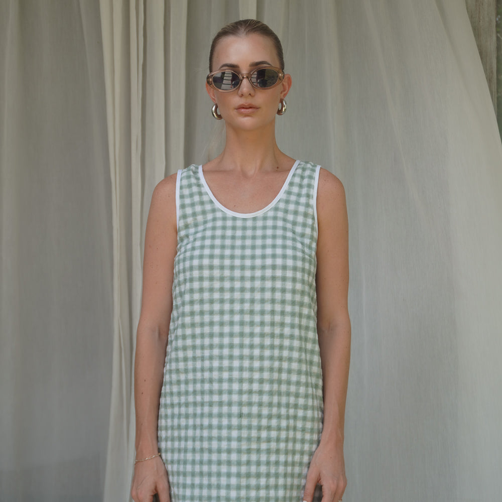 
                  
                    Twiggy Shift Dress in Gingham
                  
                