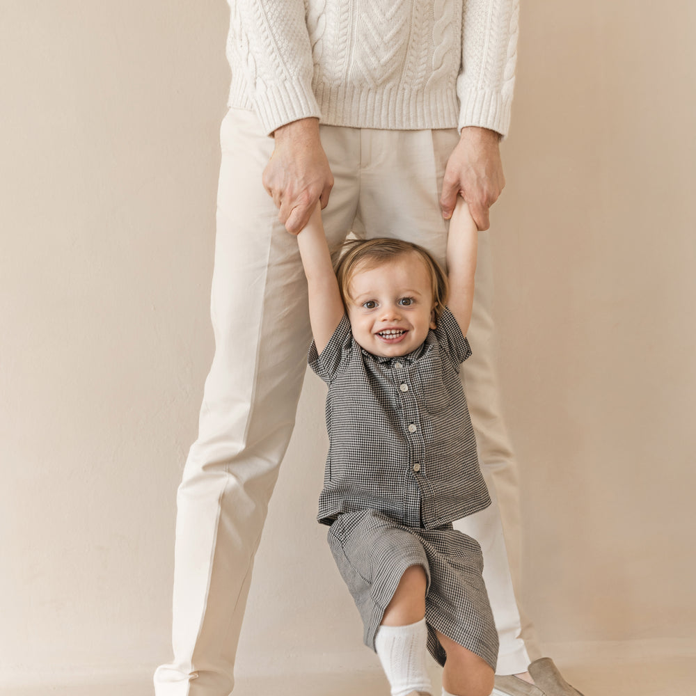 Cruz Boys Shirt and Shorts Set in Houndstooth