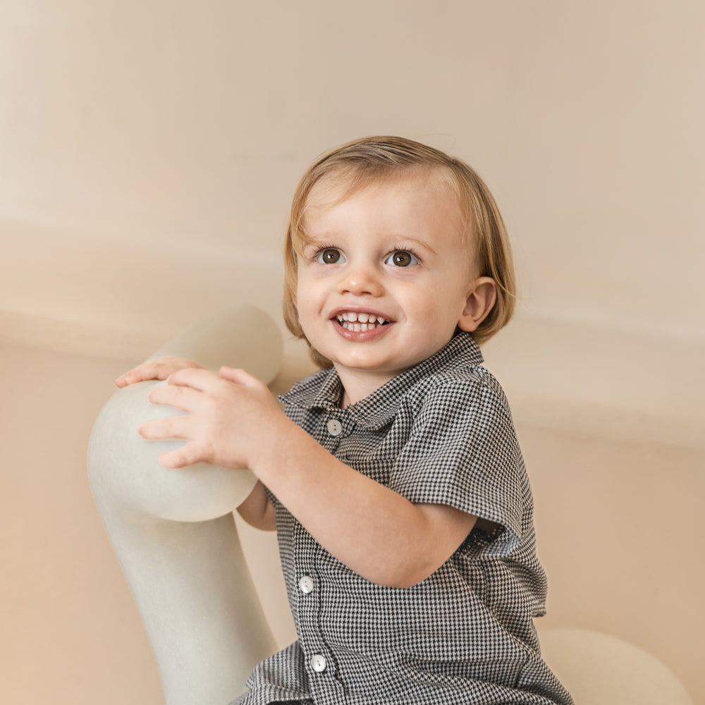 Cruz Boys Shirt and Shorts Set in Houndstooth