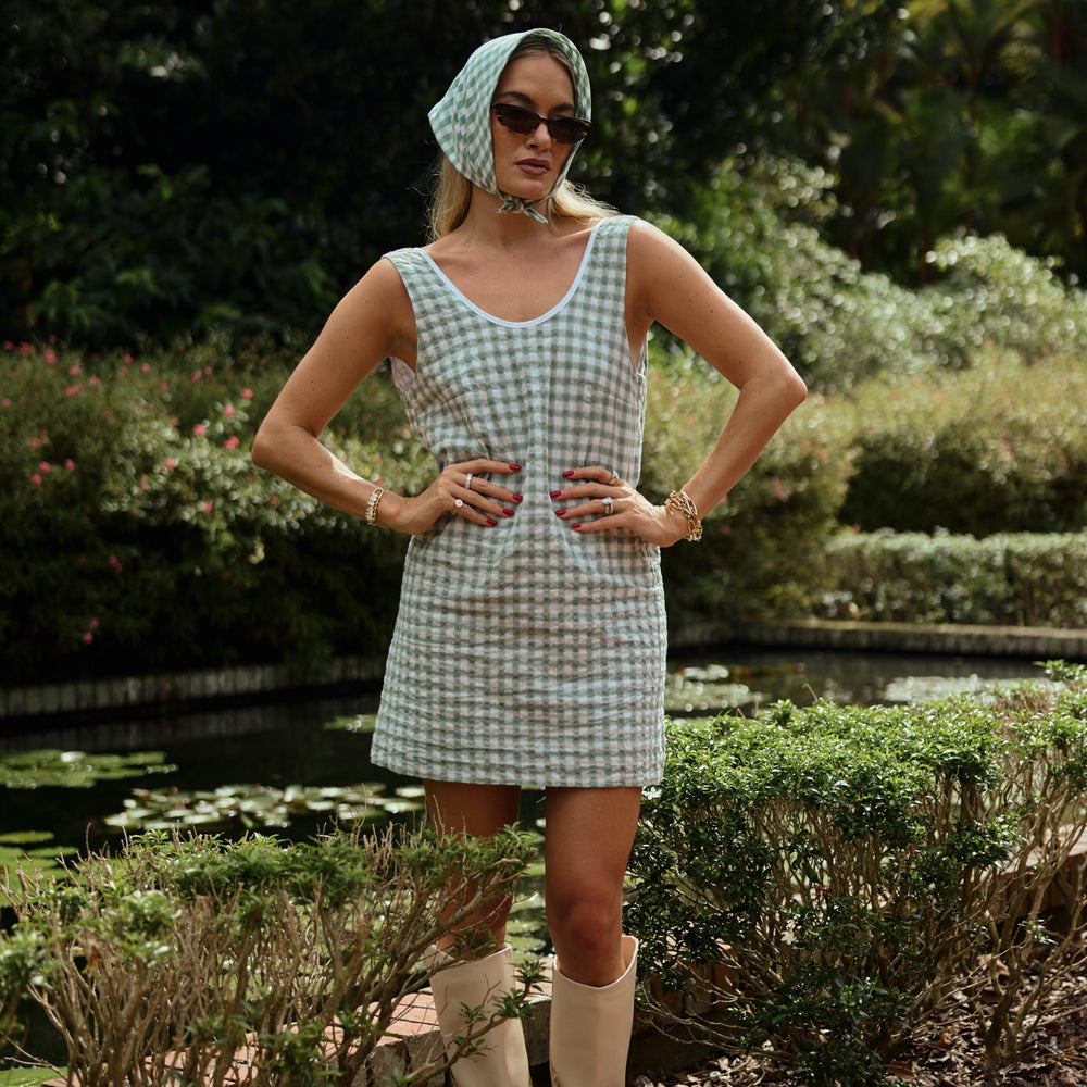 Twiggy Shift Dress in Gingham